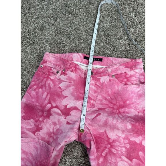 Theory Pink Floral Print Jeans Women’s Size 2 Flared Bootcut Ankle Length Cotton - Picture 7 of 10